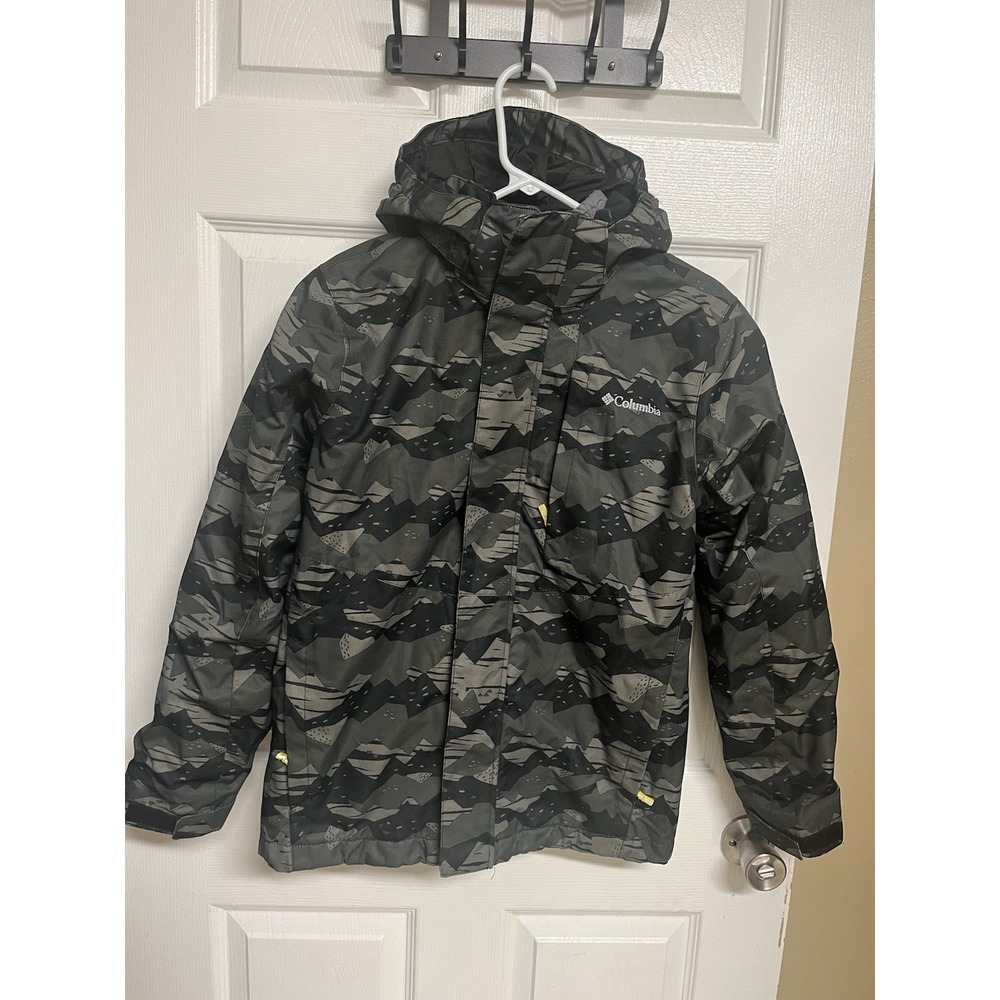 Columbia Interchange Jacket Mens L Camouflage Hooded 3-in-1 Waterproof Coat